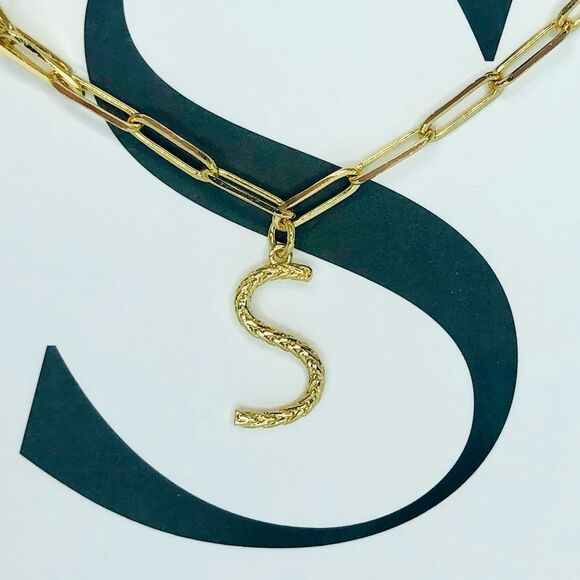 NEW Sterling Forever 14K Goldplated Initial S Pendant Necklace - Picture 6 of 8